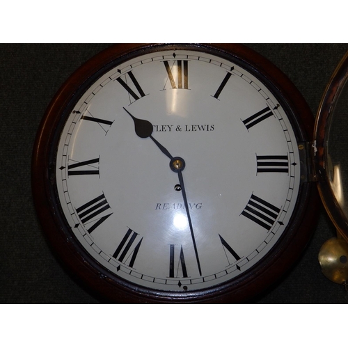 86 - A Victorian mahogany  dial clock, with (restored) 12