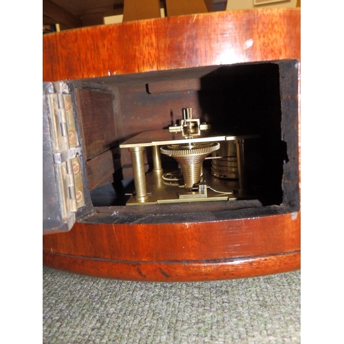 86 - A Victorian mahogany  dial clock, with (restored) 12