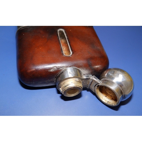 90a - An EPBM Dixon & Son hip flask and a double-ended tod measure. (2)