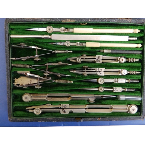 93a - A cased set of mid 19thC drawing instruments by Millikin & Lawlwy, London.