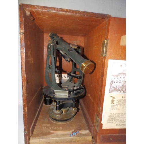 93c - An early 20thC boxed theodolite by Buff & Buff, Boston, Mass.