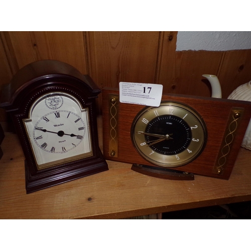 17 - 2 MANTEL CLOCKS