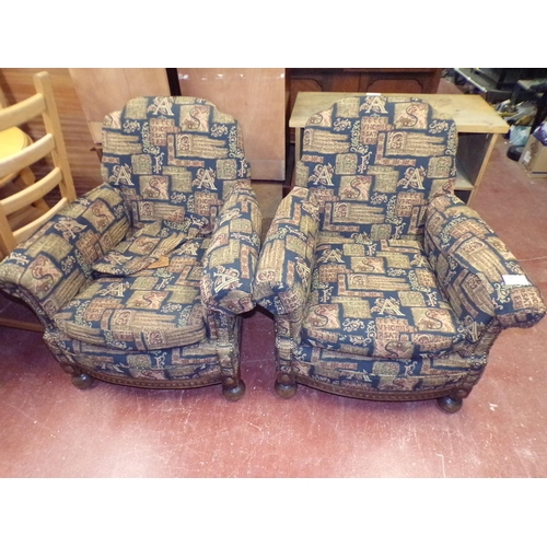 480 - 2 FABRIC ARMCHAIRS