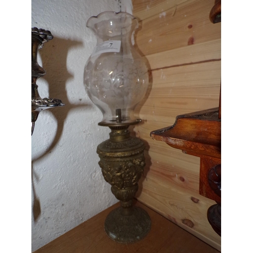 7 - OIL LAMP (CLASSICAL FIGURES 1880's)