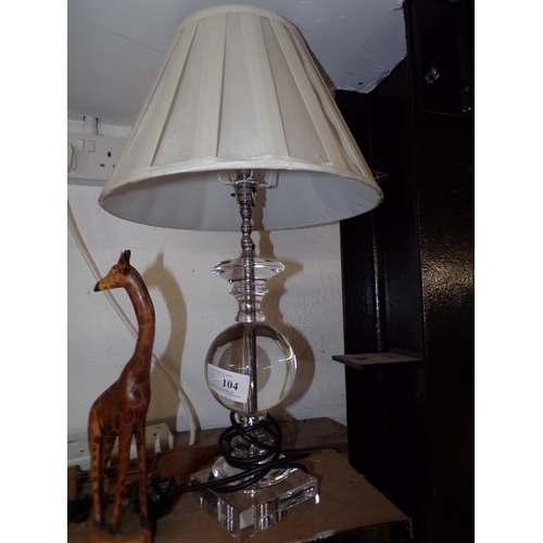 104 - MODERN GLASS TABLE LAMP*