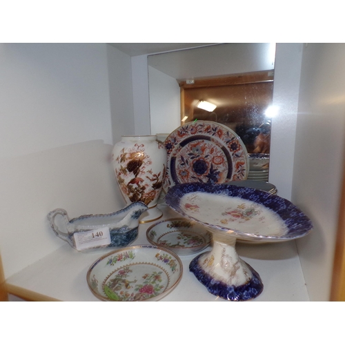 140 - SHELF - ASSORTED CERAMICS