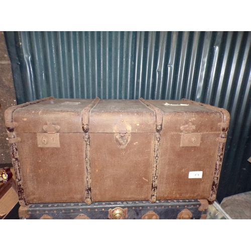 171 - CANVAS COVERED STEAMER TRUNK 1