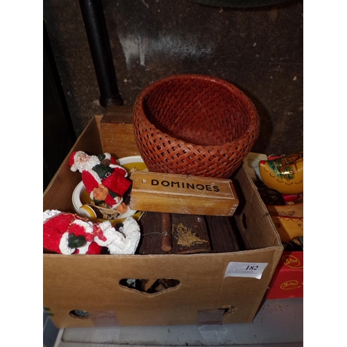 182 - BOX - BASKET, DOMINOS ETC.