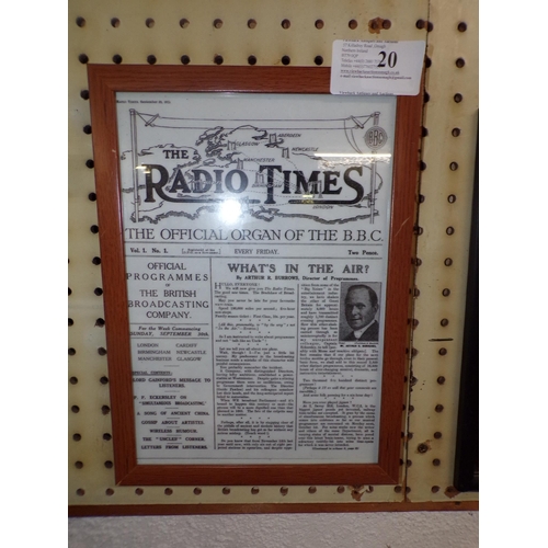 20 - FRAMED RADIO TIMES COVER