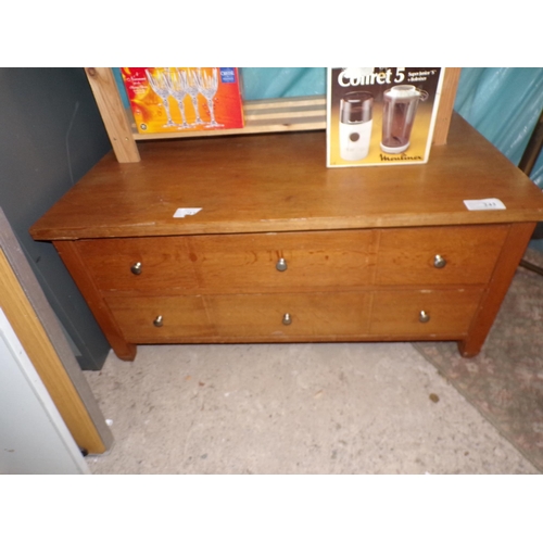 243 - LOW CHEST OF DRAWERS IN OAK