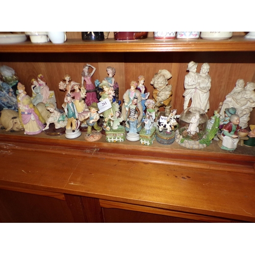 261 - LARGE COLLECTION OF FIGURINES & HUMMEL TYPE ORNAMENTS