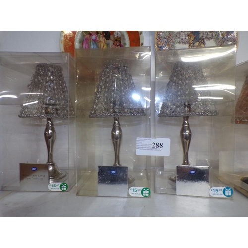 288 - 3 VENETIAN STYLE CANDLE LAMPS