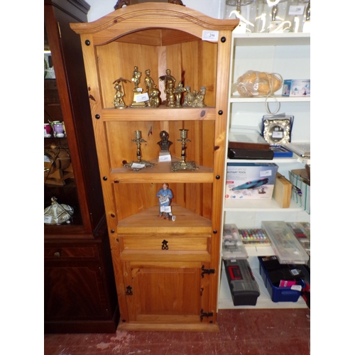 296 - MEXICAN PINE CORNER CUPBOARD