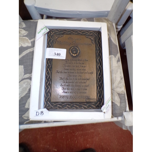 340 - WEDDING ANNIVERSARY PLAQUE