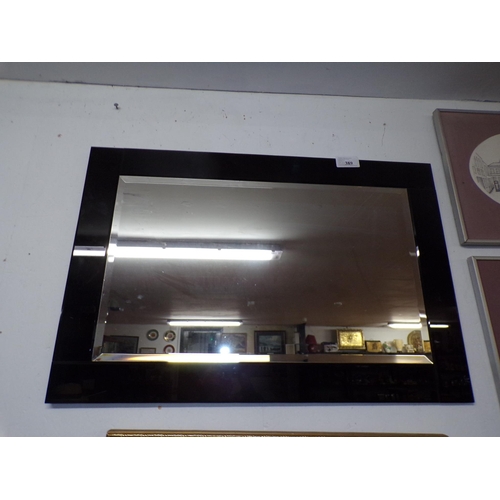 389 - MODERN BLACK FRAMED MIRROR