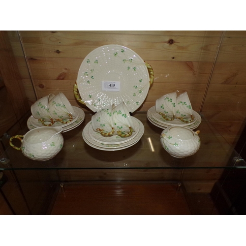 415 - LATE 4th PERIOD BELLEEK SHAMROCK TEA SET