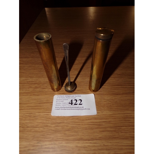 422 - 2 BRASS GUN LUBRICATING TOOLS