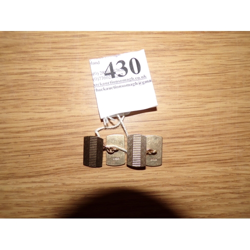 430 - PAIR OF 9ct GOLD CUFFLINKS