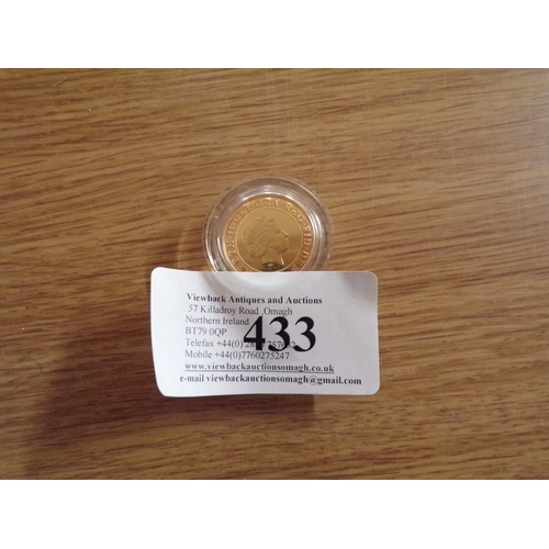 433 - PROOF GOLD £2 COIN