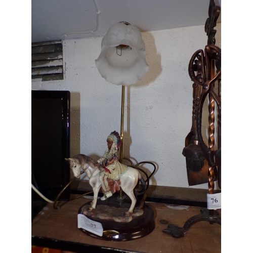 77 - INDIAN CHIEF TABLE LAMP*