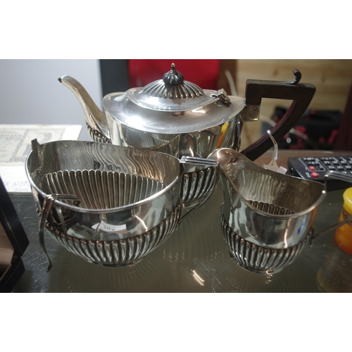 398 - SILVER TEA SERVICE 3-PIECES (BIRMINGHAM 1909)