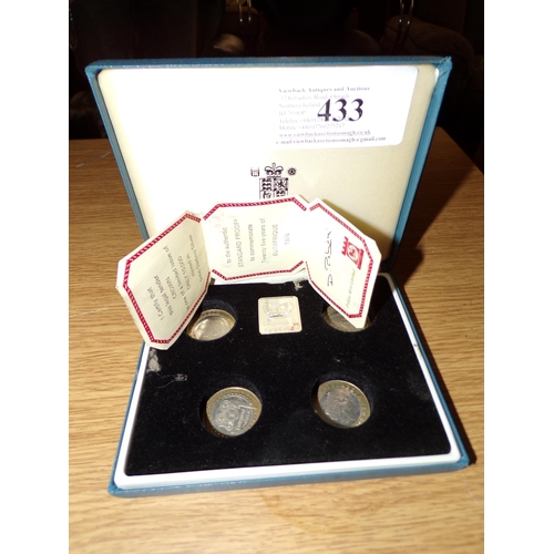 433 - PROOF £2 COIN SET (SOLID SILVER)