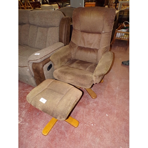 462 - FABRIC SWIVEL CHAIR & STOOL