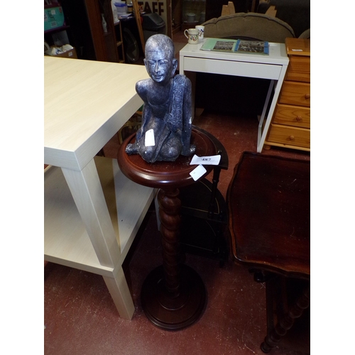 487 - BARLEY TWIST LAMP STAND & FIGURE