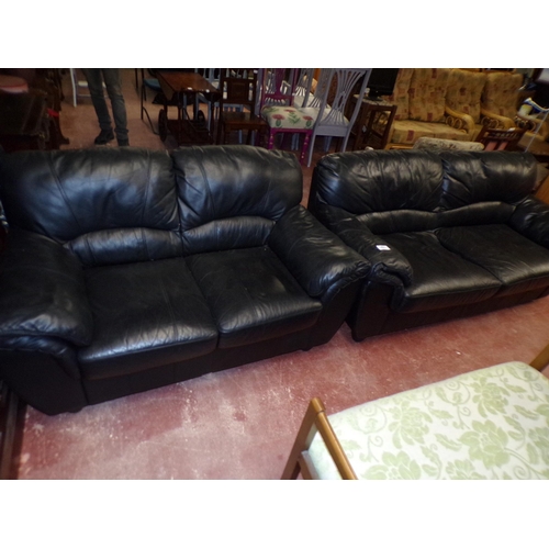 494 - 2 LEATHER SOFAS