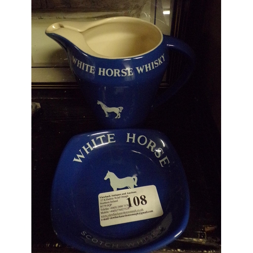 108 - WADE WHITE HORSE WHISKEY PLATE & JUG