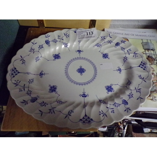 113 - BLUE/WHITE MYOTT PLATTER