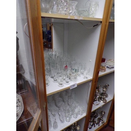 183 - 3 SHELVES OF MIXED GLASSWARE