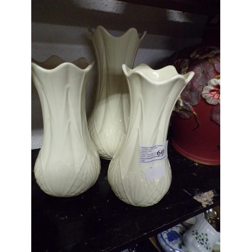 60 - 3 CREAM VASES