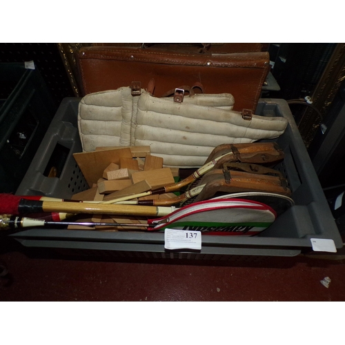 137 - CRATE - VINTAGE RACKETS ETC.