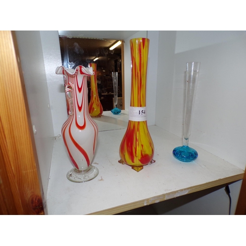 154 - MURANO STYLE VASES