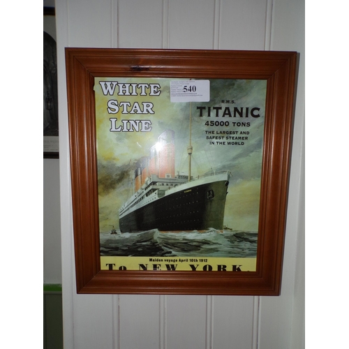 540 - WHITE STAR TITANIC POSTER