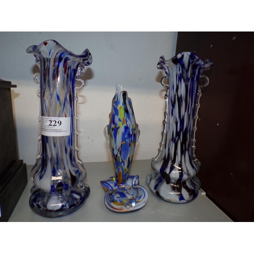 229 - 3 ART DECO VASES