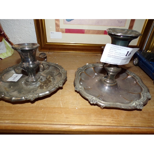 16 - FLORENCE NIGHTINGALE STYLE CANDLE HOLDERS