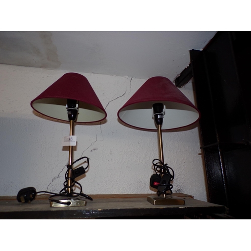 46 - PAIR BEDSIDE LAMPS*