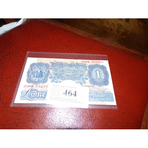 464 - BANK OF ENGLAND £1 NOTE