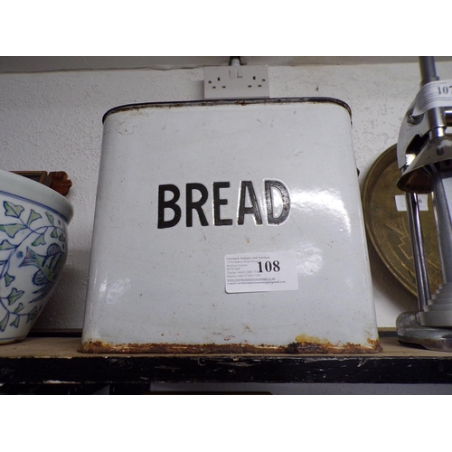 108 - ENAMEL BREAD BIN