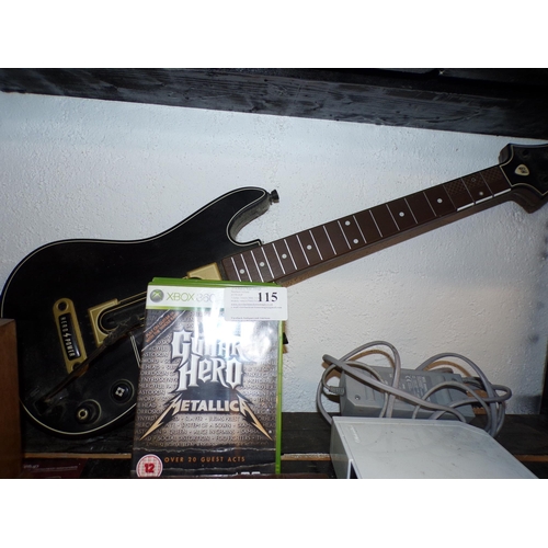 115 - XBOX 360 GAMES & GUITAR