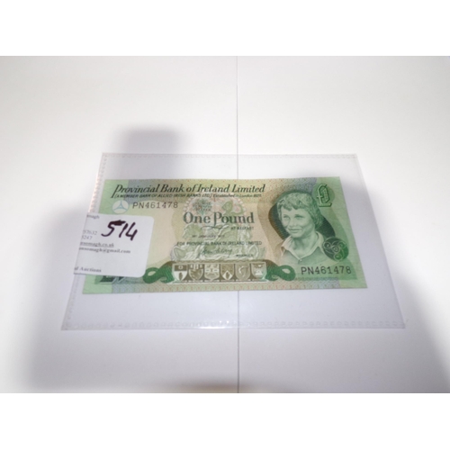 514 - BANK OF IRELAND £1 NOTE