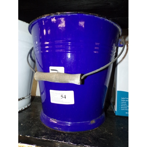 54 - BLUE ENAMEL BUCKET 1950'S