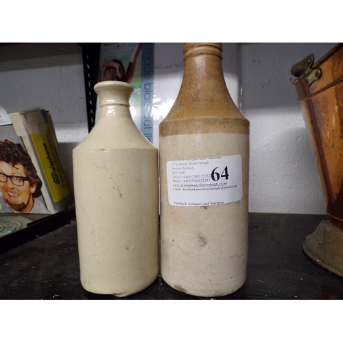 64 - 2 STONEWARE BOTTLES