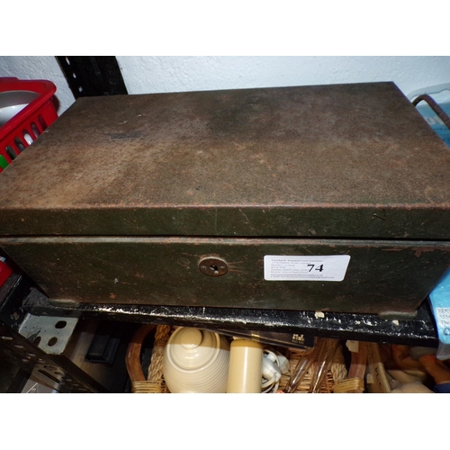 74 - METAL DEED BOX