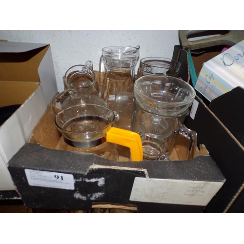 91 - BOX - GLASS JUGS