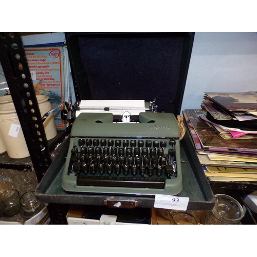 93 - RETRO OLYMPIA CASED TYPEWRITER