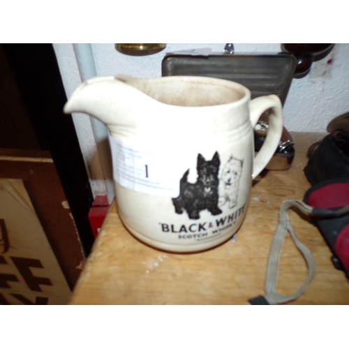 1 - BLACK & WHITE PUB JUG