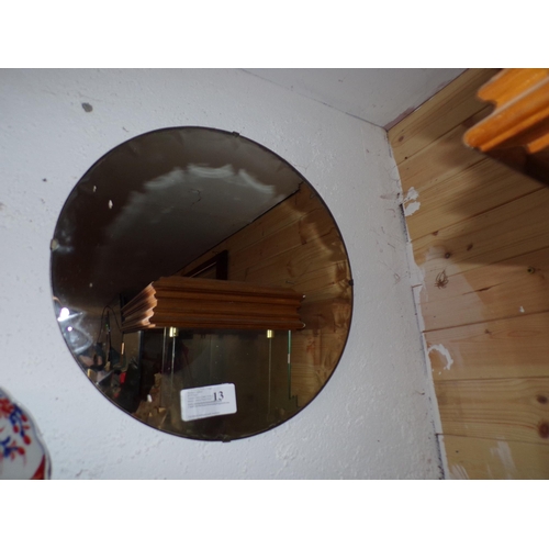 13 - ART DECO BEVELLED EDGE CIRCULAR MIRROR